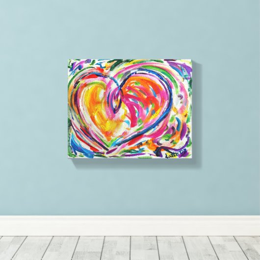 Herz der Leinwand Joy Painting Art Print (Insitu (Holzboden))