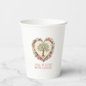 Herz der Liebe der Natur Pappbecher (Rückseite)