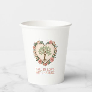 Herz der Liebe der Natur Pappbecher
