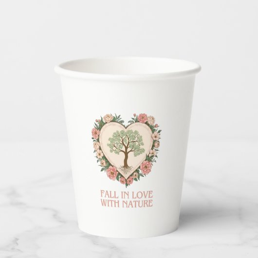 Herz der Liebe der Natur Pappbecher (Vorderseite)