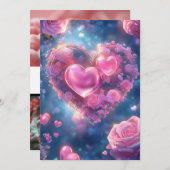 Herz der Liebe: Einladung von Rosen zum Hochzeitsf (Vorne/Hinten)