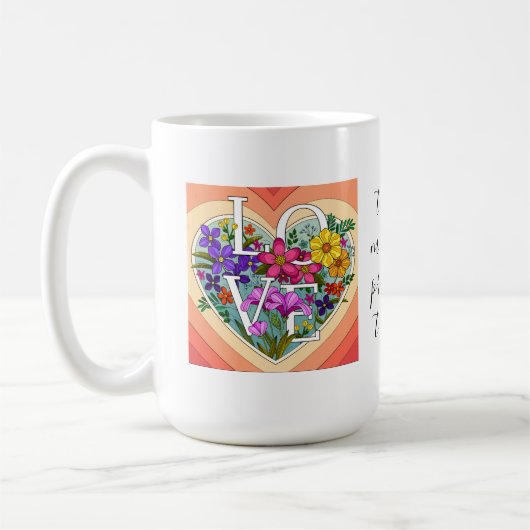 Herz der LIEBE (für die erste Zeit der Großmutter) Kaffeetasse (Links)