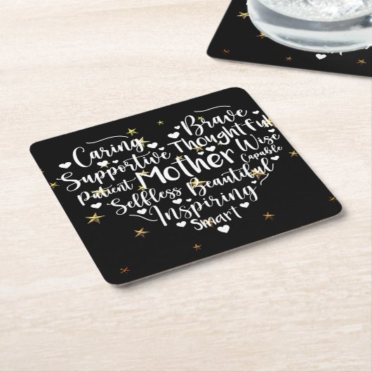 Herz der Mama Rechteckiger Pappuntersetzer (angewinkelt)