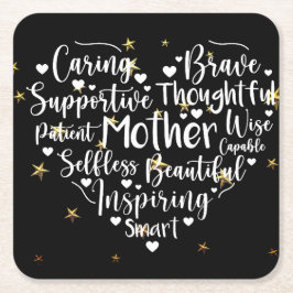 Herz der Mama Rechteckiger Pappuntersetzer