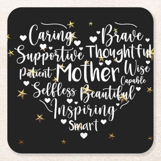 Herz der Mama Rechteckiger Pappuntersetzer (Vorderseite)