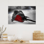 Herz der Materie, Rote Rose Herz Poster (Küche)