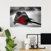 Herz der Materie, Rote Rose Herz Poster (Heimbüro)