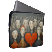 Herz der Menge Whimsical Folk Art Illustration Laptopschutzhülle (Vorne Rechts)