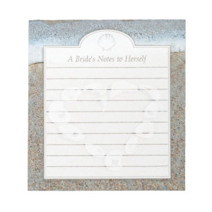 Herz der Muscheln auf der Beach Brides Notepad Notizblock