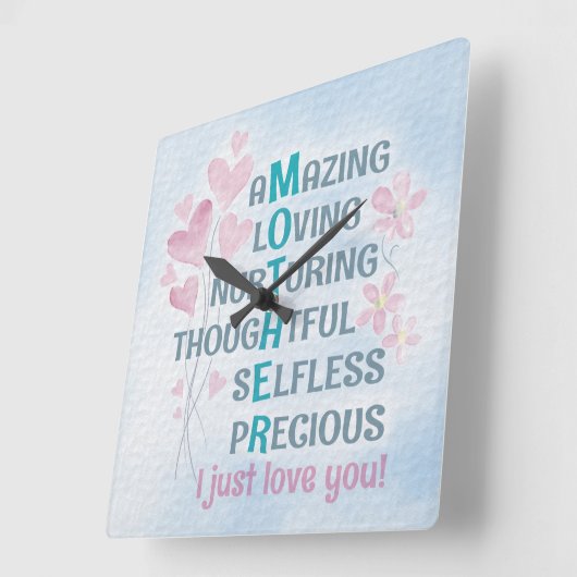 Herz der Mutter Quadratische Wanduhr (Winkel)