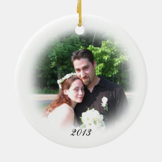 Herz der Perlen Foto Ornament (Hinten)