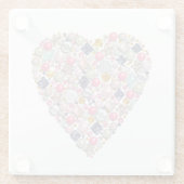 Herz der Perlen Glasuntersetzer (Rückseite)