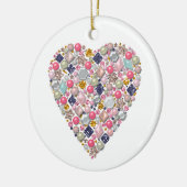 Herz der Perlen, Herz Keramik Ornament (Links)