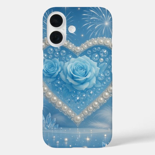 Herz der Perlen und Blue Rose iPhone Case - Fanta (Rückseite)