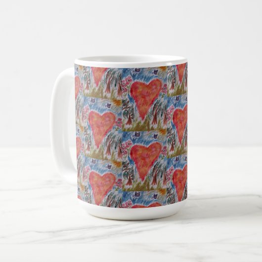 Herz der Planeten-Tasse Kaffeetasse (Vorderseite Links)
