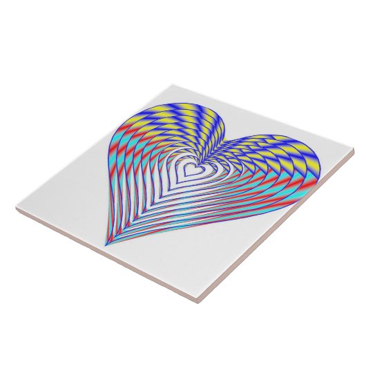 Herz der Regenbogen-Fliese Fliese (Seite)