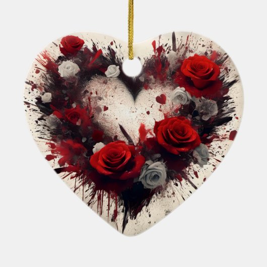 Herz der Rose Keramik Ornament (Hinten)