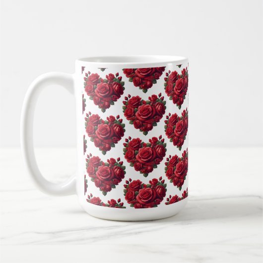 Herz der Rose - Romantische Blumenkunst Kaffeetasse (Links)