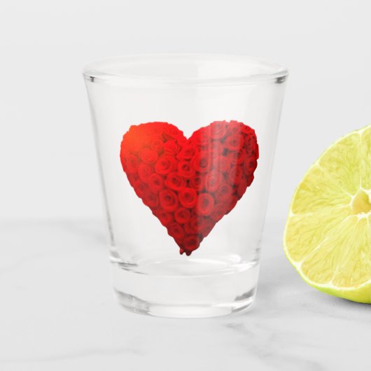 HERZ DER ROSE SCHNAPSGLAS (Vorderseite)