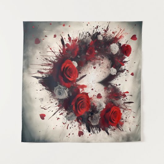 Herz der Rose Wandteppich (Vorderseite (Horizontal))