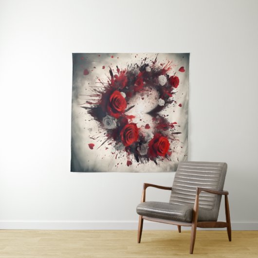 Herz der Rose Wandteppich (Beispiel (Horizontal))