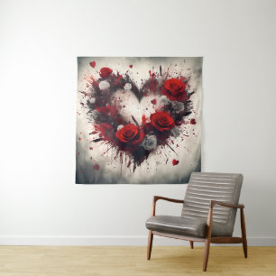 Herz der Rose Wandteppich