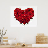 Herz der Rote Rosen Poster (Küche)