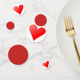 Herz der roten Liebe Konfetti