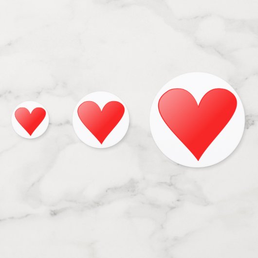 Herz der roten Liebe Konfetti (Vorderseiten)