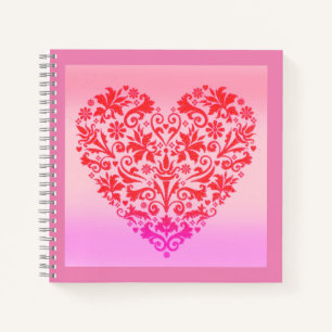 Herz der roten Liebe Notizblock