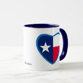 Herz der Staatsflagge in Texas Tasse (VorderseiteRechts)