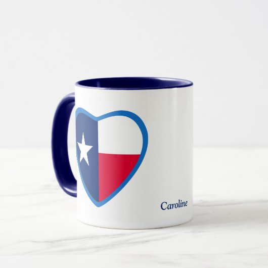 Herz der Staatsflagge in Texas Tasse (Vorderseite Links)