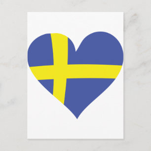 Herz der süßen Liebe - schwedische Flagge Postkarte