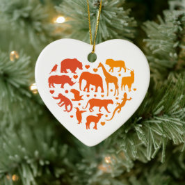 Herz der Tiere, Geschenk für Tierliebhaber Keramik Ornament