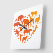 Herz der Tiere, Geschenk für Tierliebhaber Quadratische Wanduhr (Winkel)