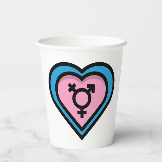 Herz der Trans Pride Party Cups Pappbecher (Rückseite)