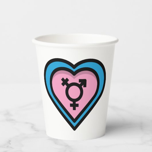 Herz der Trans Pride Party Cups Pappbecher (Vorderseite)