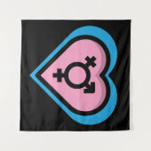 Herz der Trans Pride Tapestry Wandteppich (Vorderseite (Horizontal))