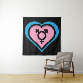 Herz der Trans Pride Tapestry Wandteppich (Beispiel)