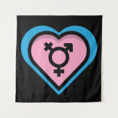 Herz der Trans Pride Tapestry Wandteppich (Vorderseite)
