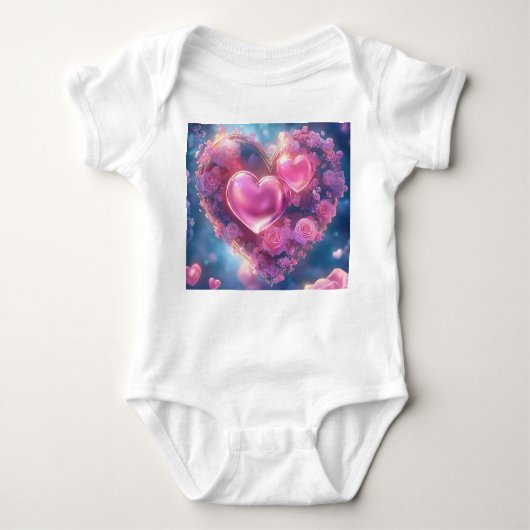 Herz der verzauberten Rose - Baby Bodysuit Baby Strampler (Vorderseite)