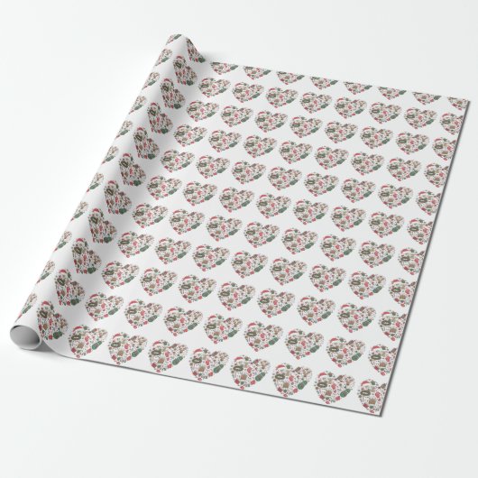 Herz der Weihnachtsfreude Geschenkpapier (Ungerollt)