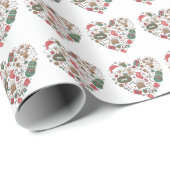 Herz der Weihnachtsfreude Geschenkpapier (Rolleneckpunkt)