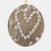Herz der weißen Muscheln, Liebe des Sommers Beach Keramikornament (Links)