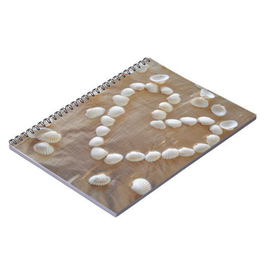 Herz der weißen Muscheln, Liebe des Sommers Beach Notizblock (Linke Seite)