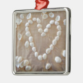 Herz der weißen Muscheln, Liebe des Sommers Beach Ornament Aus Metall (Links)