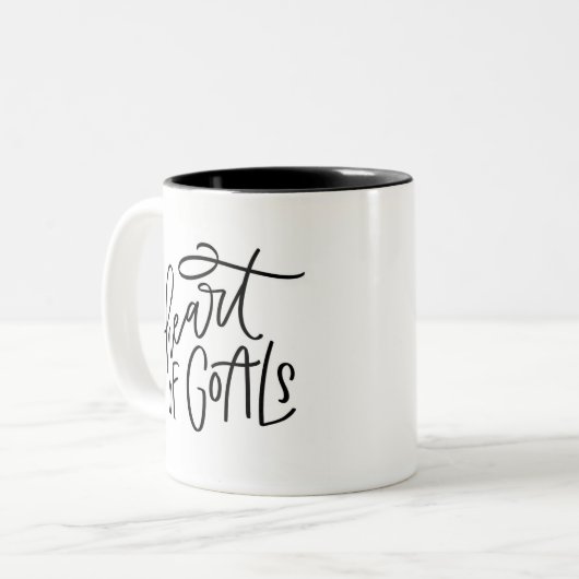 Herz der Ziele Handschrift Zweifarbige Tasse (Vorderseite Links)