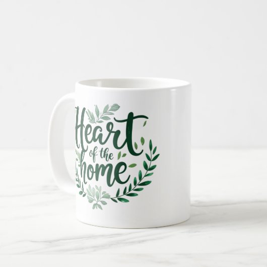 Herz der Zuhause | Tasse personalisierter Name (Vorderseite Links)