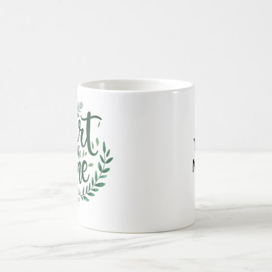 Herz der Zuhause | Tasse personalisierter Name (Mittel)