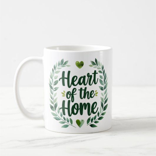 Herz der Zuhause | Tasse personalisierter Name (Links)
